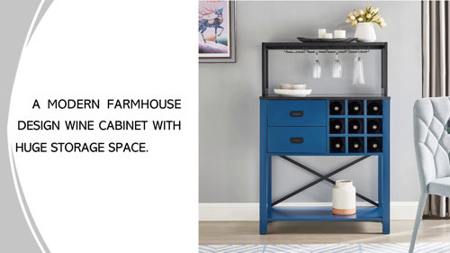 Blue wine cabinet hot sale